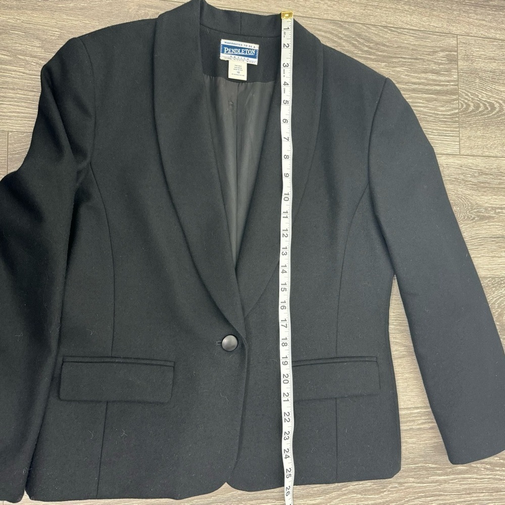 Pendleton Black Single-Button 100% Wool Blazer Size 10P Petite - Picture 8 of 10
